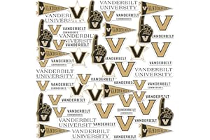 GRAPHICS & MORE Vanderbilt University 50ct Vinyl Large Deluxe Stickers Variety Pack - Laptop, Water Bottle, Scrapbooking, Tablet, Skateboard, Indoor/Outdoor - Set of 50