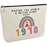 56th Birthday Gifts for Her Women, Happy 1970 56th Birthday Decorations Makeup Bag, Anniversary 56 Year Old Gift Ideas for Wife, Sister, Mom, Aunt, Cosmetic Travel Pouch for Mothers Day, Christmas
