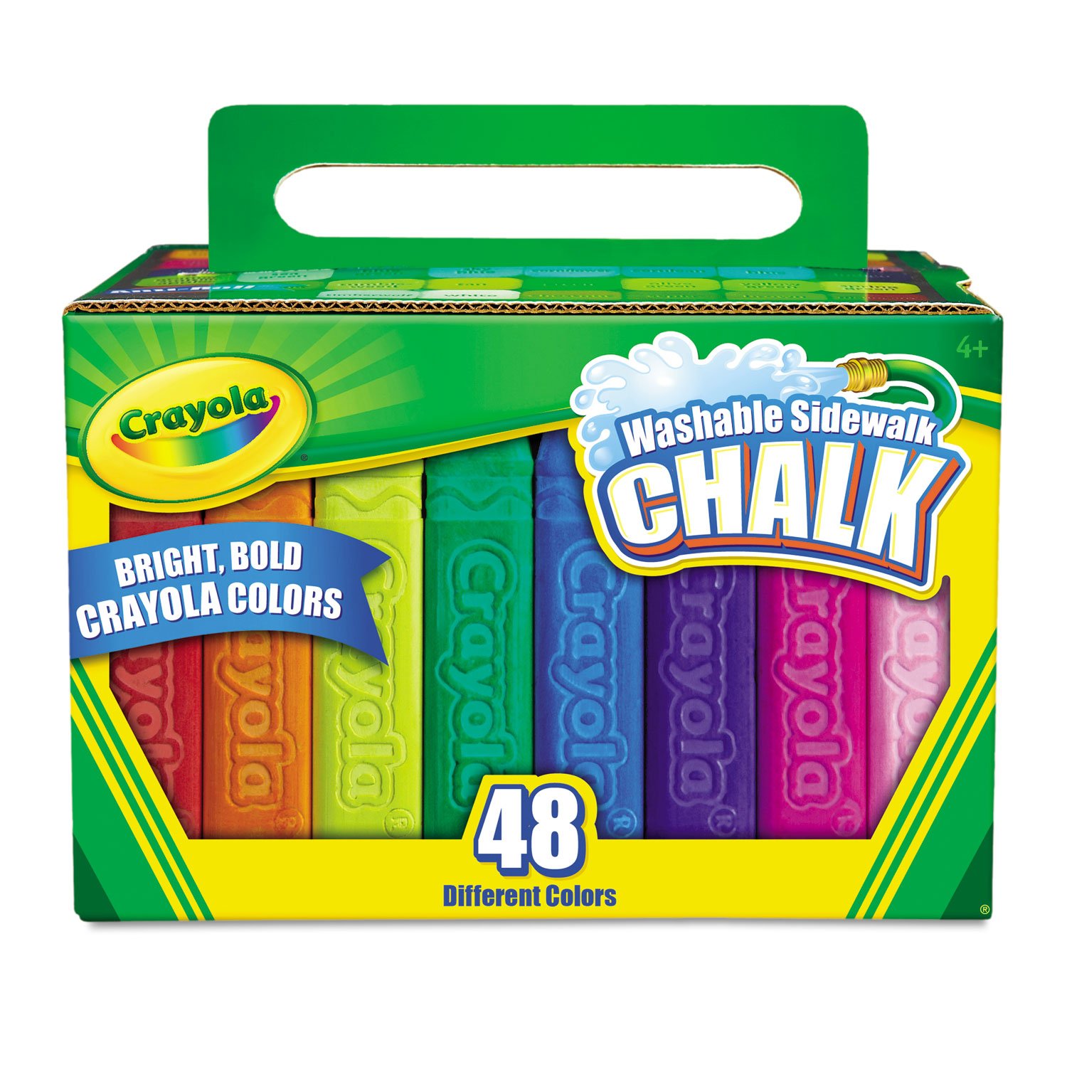 CRAYOLA Washable Sidewalk Chalk, 48 Assorted Bright Colors