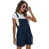 EsheSy Women's Linen Short Overalls Casual Summer Shorts Jumpsuit Rompers with Pockets
