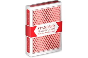 Brybelly Red Deck, Wide Size, Regular Index, Plastic Coated, Standard Playing Cards