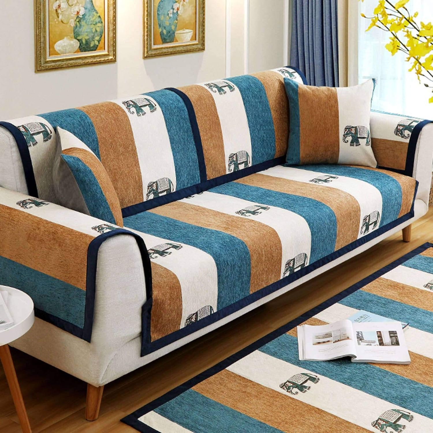 BEIGOO AntiSlip Sofa Slipcover,Simple All Inclusive UltraSoft Comfort