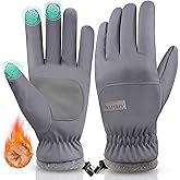 ihuan Winter Waterproof Ski Gloves Men Women, Snow Warm Cycling Cold Weather, Driving Biking Running