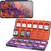 THELIFELICIOUS Switch Game Card Case for Nintendo Switch 2 /OLED/Lite, Gradient Color Lining Games Card Holder with 24 Game Cards Slots and 24 Micro SD Memory Cards Slots