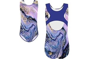 TFJH E One-piece Gymnastics Leotards for Girls Sparkle Athletic Clothes Activewear