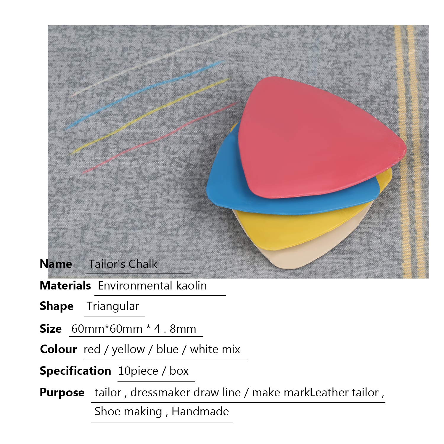 CampTek Tailors Chalk & Fabric Markers for Quilting - 10PCS Tailor's Chalk, 4PCS Heat Erasable Pens with 4 Refills, 3 PCS Sewing Fabric Pencils