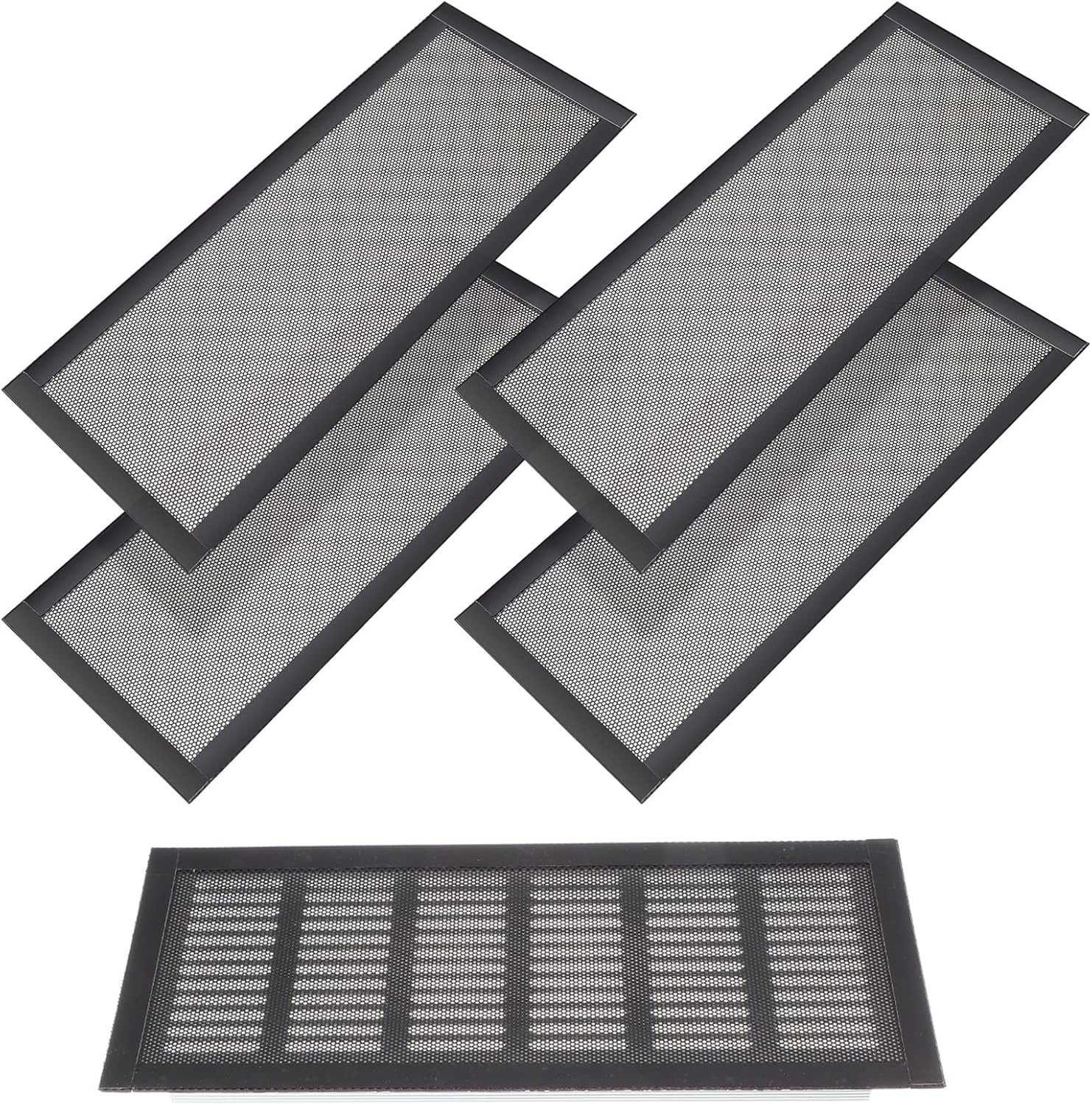 Registers, Grilles & Vents - Shappy Vent Covers for Home Floor Vent Covers Magnetic Mesh Vent Covers for Ceiling Floor Vent Covers Catch Debris Hair Insect, Black (4 Pieces, 5.5 x 12 Inch)