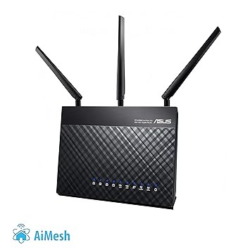 Asus DSL-AC68U Modem Router (Ai Mesh WLAN System, EU und DE-Version Annex A B J, WiFi 5 AC1900 MIMO, 4x Gigabit LAN, AiProtec