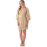 Turquaz Lightweight Short Robes For Women Waffle Kimono Bathrobe - Soft, Fast-Drying, Long-Lasting Cotton Blend