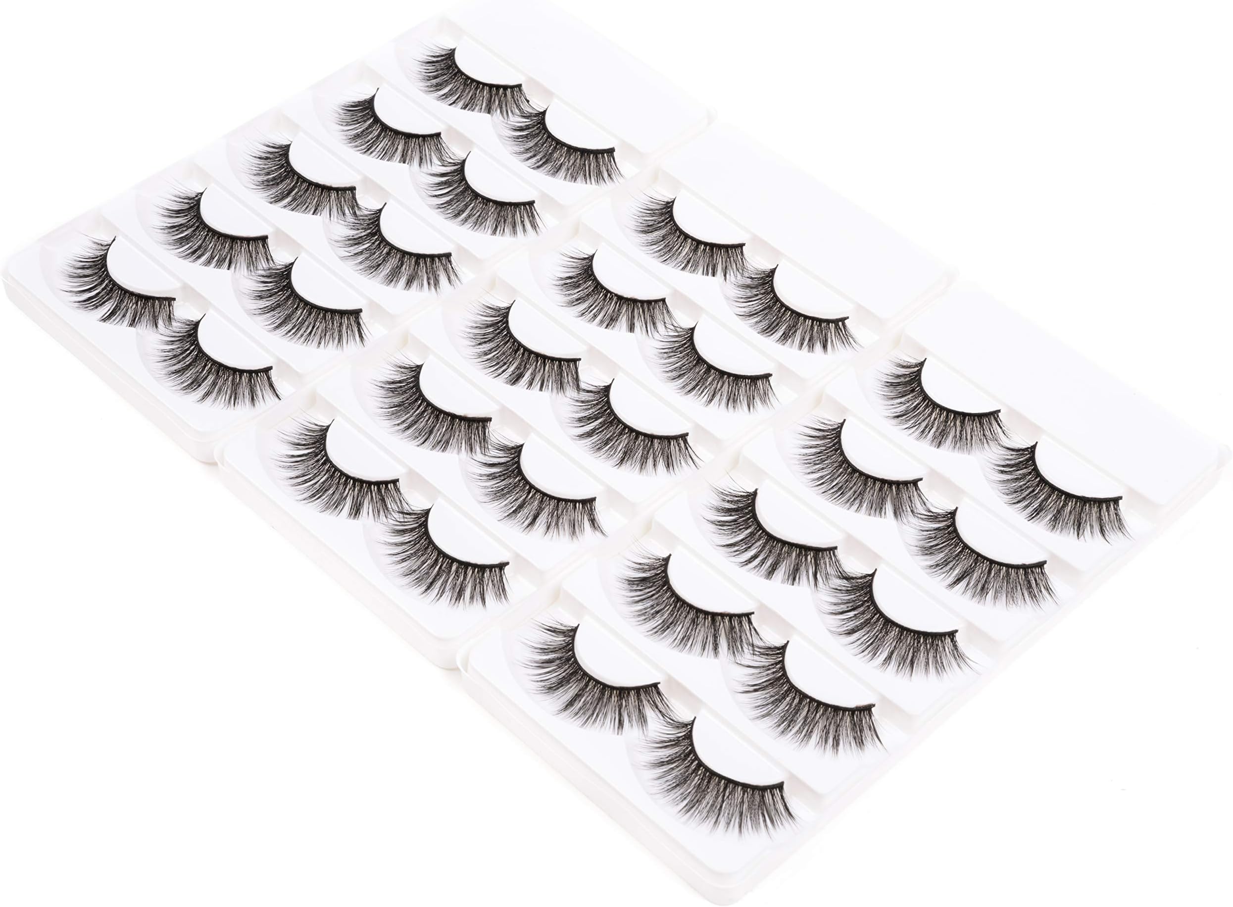 Wleec Beauty 3D Silk Lashes Handmade Natural False Eyelash Pack #3D/19 (15 Pairs/3 Pack)