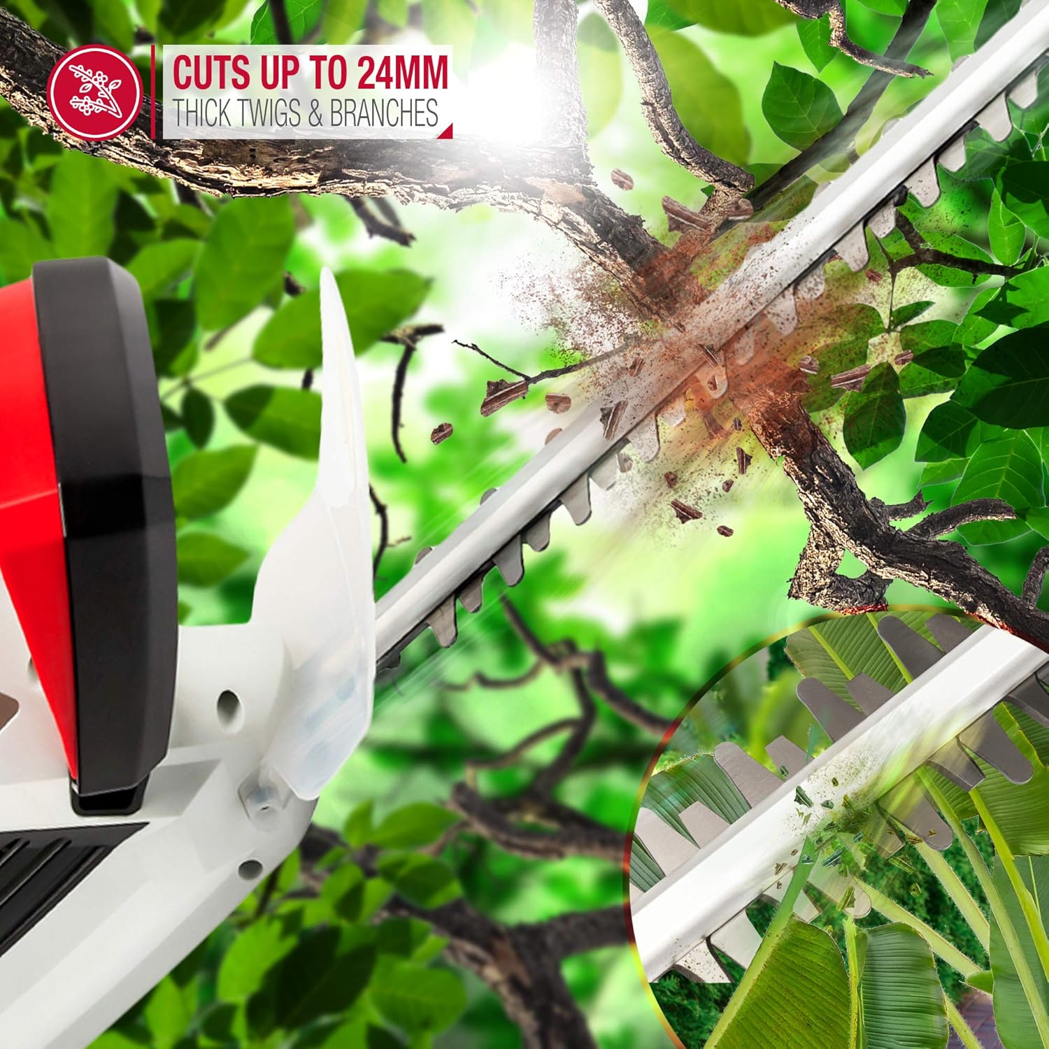NETTA Hedge Trimmer Cutter 710W High Power with 66cm Long Diamond Cutting Blade, Rotate Handle