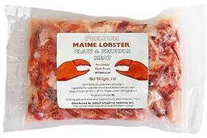 CAVIAR STAR Maine Lobster CNK Meat | Fully Cooked Ready to Eat Claw and Knuckle Meat | Sustainably Wild-Caught American Lobster | Hand Picked Fresh Flash Frozen and Sealed (1 Pound (16 ounce) / 454g)