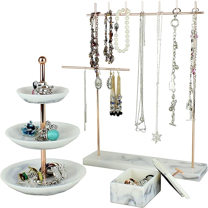Rose Gold Jewelry Organizer Set 3 Easily Organize