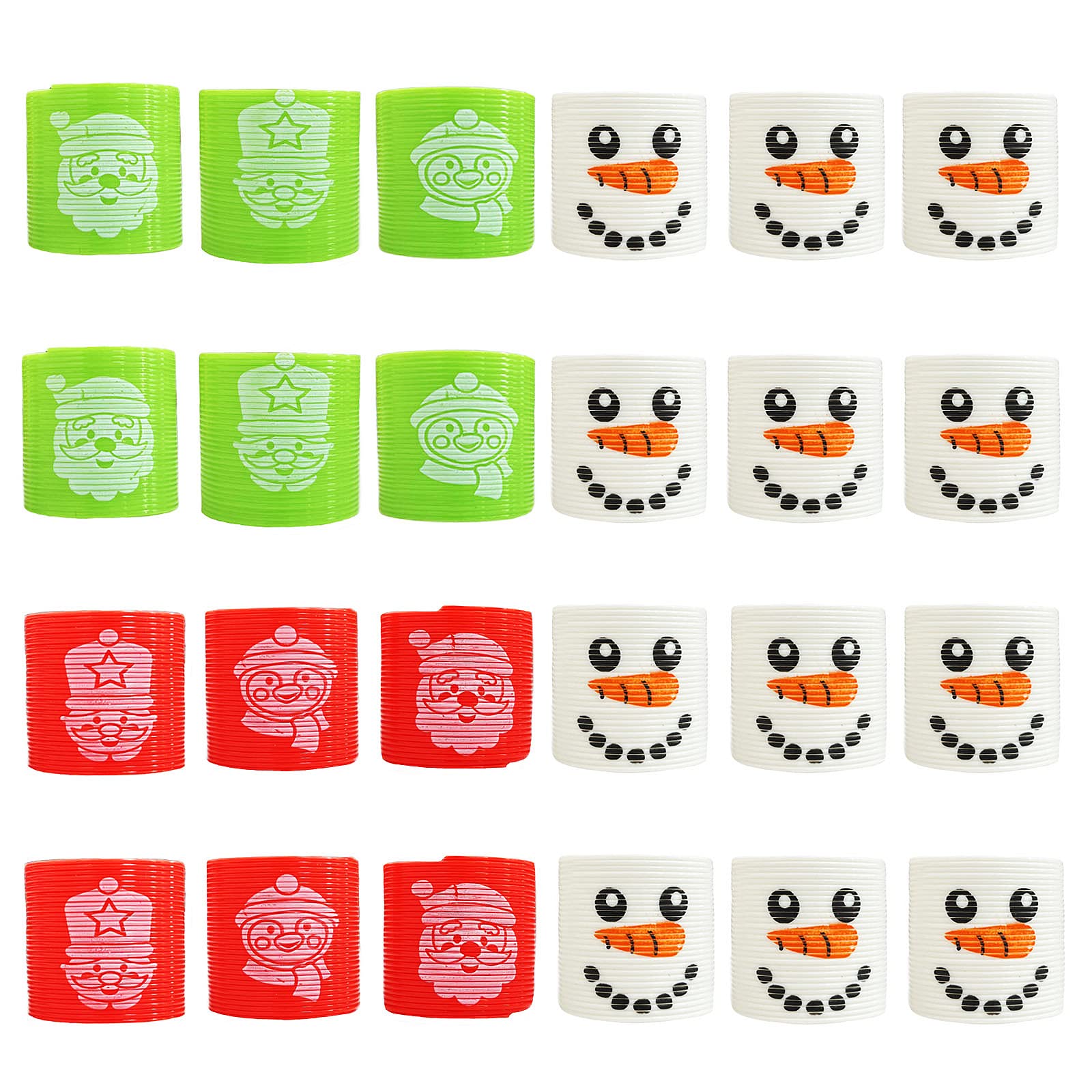 24Pcs Christmas Mini Slinky Rainbow Smiley Face Springs Fidgets Toy,Coil Springs Stretchy Toys,Party Gift Bag Toys Classroom Prizes &Rewards Toys for Kids Pinata Party Bag Favour,Xmas Stocking Fillers