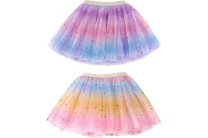 Simplicity 2 Pack Birthday Dresses for Girls Rainbow Tutu Ballet Skirt for Toddler Girls