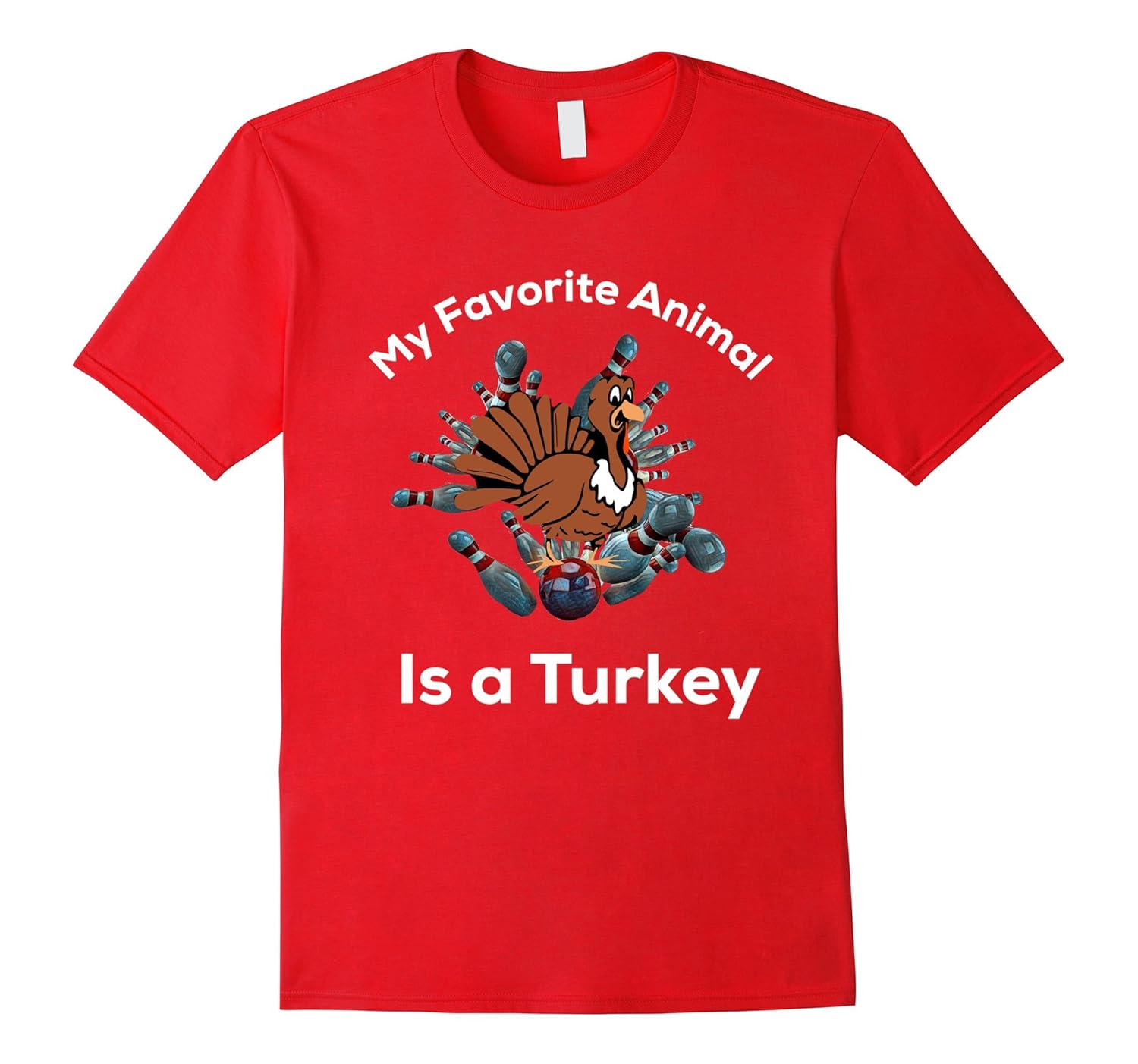 Funny Bowling Shirt My Favorite Animal is a Turkey-ANZ