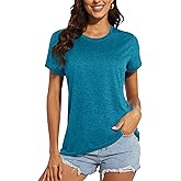 MAGCOMSEN Women's Short Sleeve Quick Dry T-Shirts Wicking Moisture Workout Athletic Running Shirts