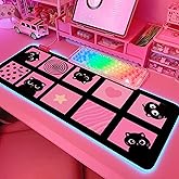 JMIYAV Pink RGB Gaming Mouse Pad 31.5x12 Inch PC XL Large Extended Glowing Led Light Up Desk Pad Non-Slip Rubber Base Computer Cute Mousepad Mat Desk Accessories Gaming Setup 47-5924