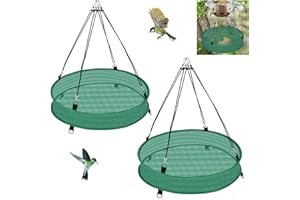 2Pcs Bird Seed Catcher Tray for Hanging Bird Feeder Platform, 4" Deep Birdseed Hoop for Hummingbird Feeders Bee Feeder Outdoo
