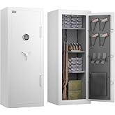 SMARTHIVE Fireproof Gun Safe, 1200&deg;F Heat Resistant Quick Access Cabinet | 40 Minutes Fireproof Design, Fits Rifle &amp; Pistol, Heavy Duty Structure, White 10.8 Cu Ft