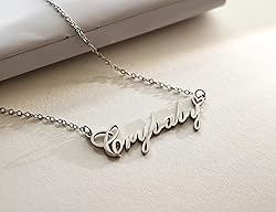 AOLO Layla Heart Name Necklace Silver Stainless