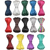 ZhXu Shuo 2mm Satin Nylon Trim Cord, Rattail Silk Cord,14 Bundles 140 Yards Assorted Colors Nylon String for Necklace Bracelet Beading Jewelry Making String Trim Cord, Chinese Knot, Kumihimo Rattail