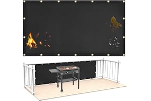 AMERBRO Fireproof Heat Shield for Wall Behind Grill Protect Deck Fence from Grill Heat, Heat Shield for Wood Stove, Stove Wall Protector Fridge, BBQ Grill Mat Accessories Compatible with Blackstone, 3'x6'