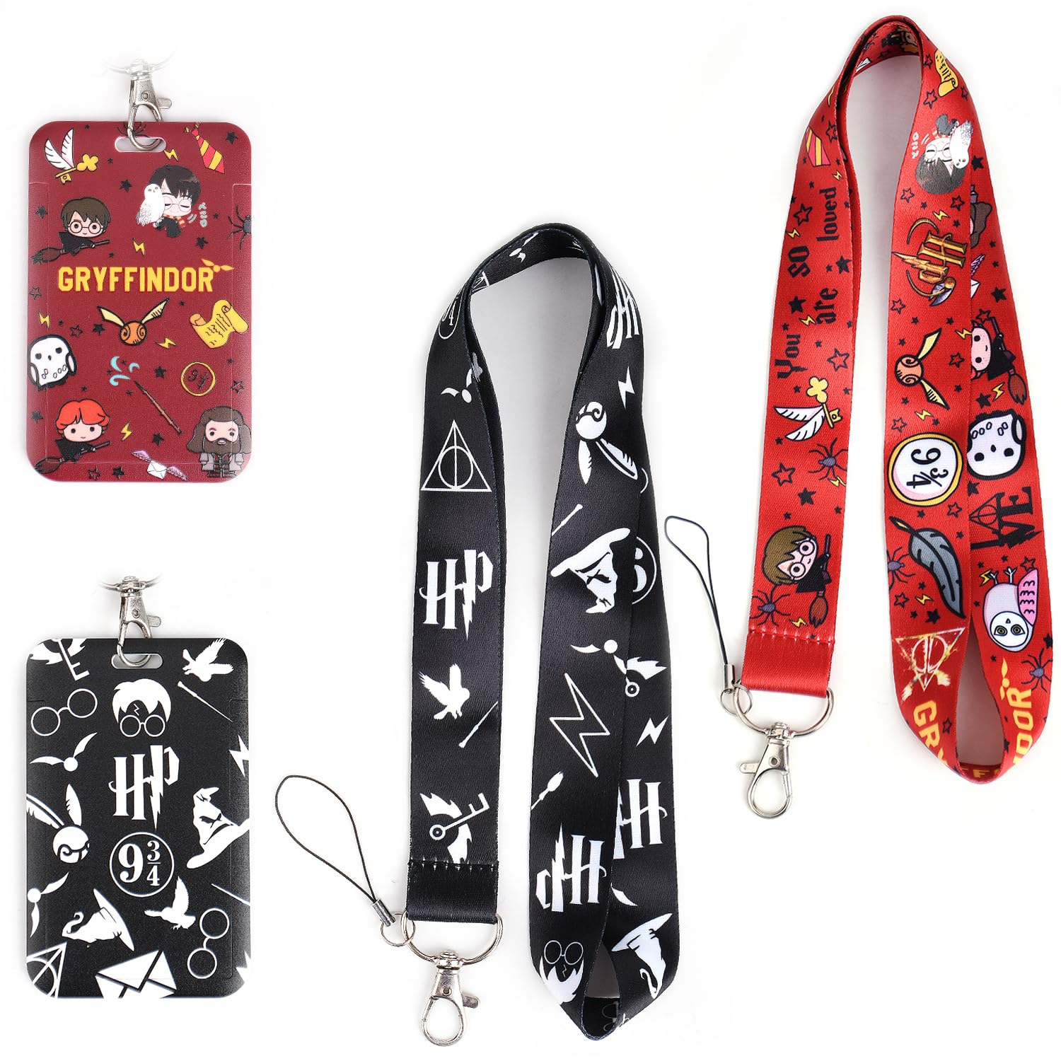 GTOTd Wizard Lanyard with ID Badge Holder (2 Pack) for Keys String Wallets Magic Merch Party Supplies Premium Quality Gifts for Teens