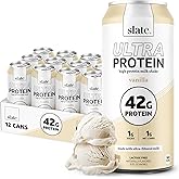 Slate Milk - Ultra Protein Shake - Vanilla - 42g Protein, 1g Sugar, 180 Calories, 1g Net Carbs - Lactose Free, No Added Sugar