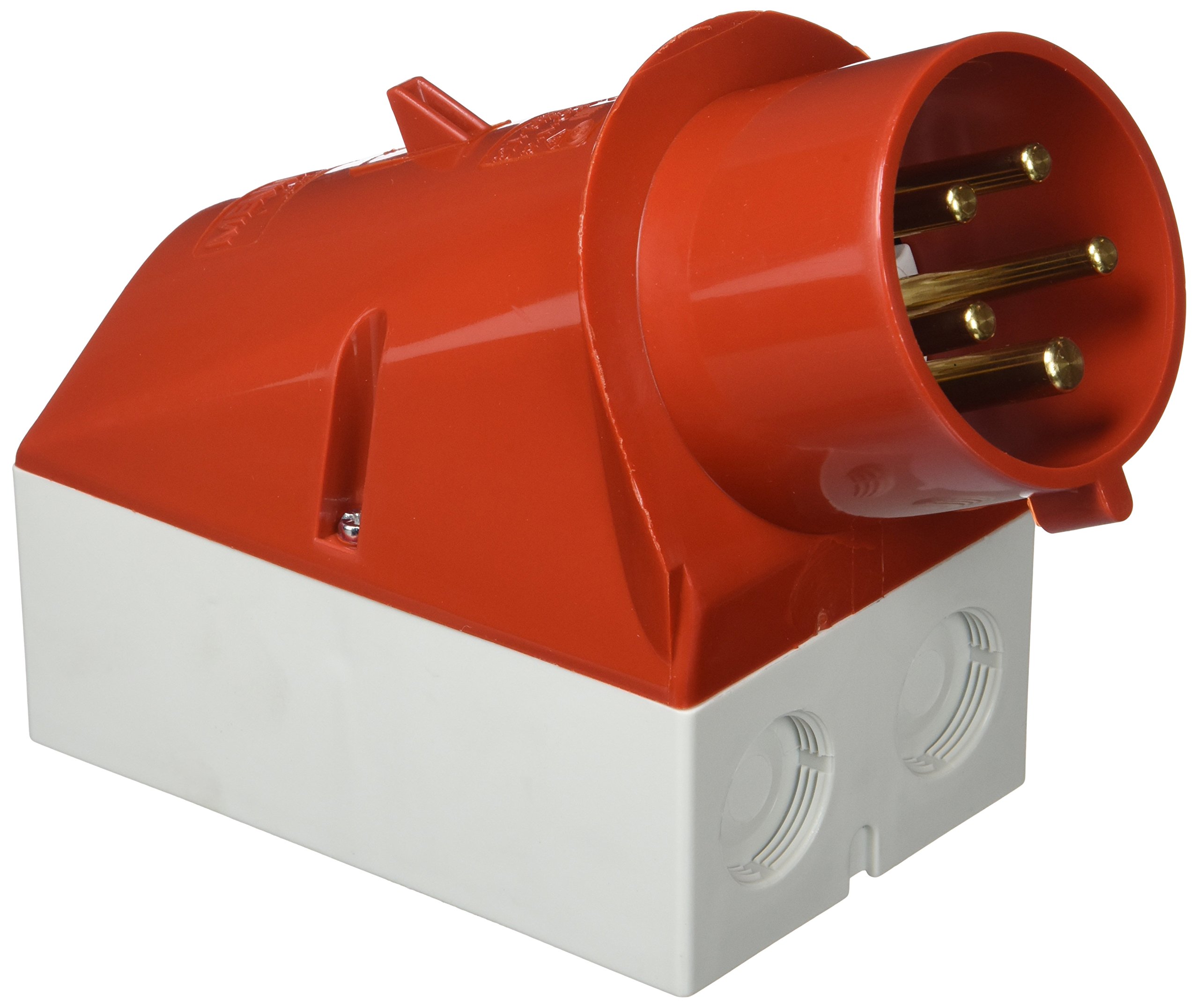 Mennekes 101200044 Pegs Wall-Mounted, Outlets CEE, 400 V, 50 – 60 Hz, 32 A, 5-pin, IP 44, 10 package, Red