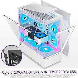 FOIFKIN PC Case - Pre-Installed 6 PWM ARGB Fan, ATX