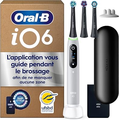 Brosse à Dents Electrique iO 6, 3 Brossettes de Rechange, Grise