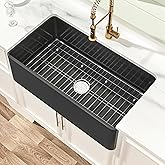 Miuara Black Farmhouse Sink 33 Inch - Large Apron Front Kitchen Sink Single Bowl 33"x18"x10", Undermount Installation, Farm 