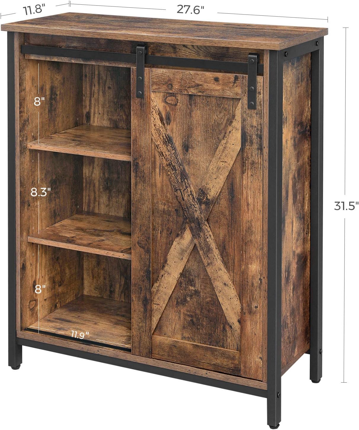vasagle storage cabinet on Storage Cabinets Steel Frame Sliding Door Vasagle Storage Cabinet Cupboard Entryway For Kitchen Living Room Rustic Brown And Black Ulsc88bx Industrial Multipurpose Cabinet With Adjustable Shelves Home Kitchen