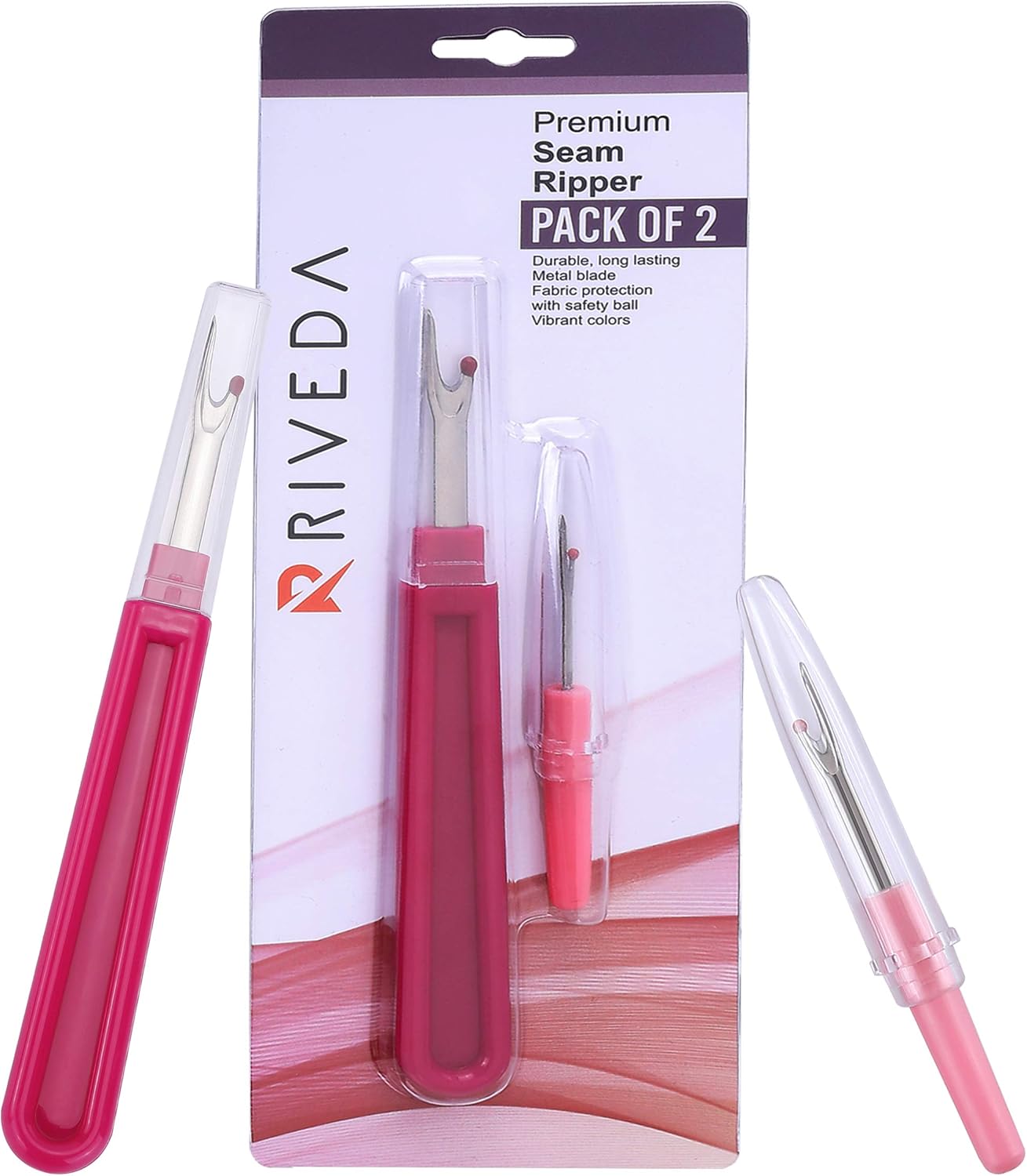 Seam Ripper 2 Pack - Thread Remover Sewing Supplies - Stitch Remover Tool for Sewing, Crafting Notions and Quilting - Thread Cutter Unpicker Sewing Accessories and Supplies
