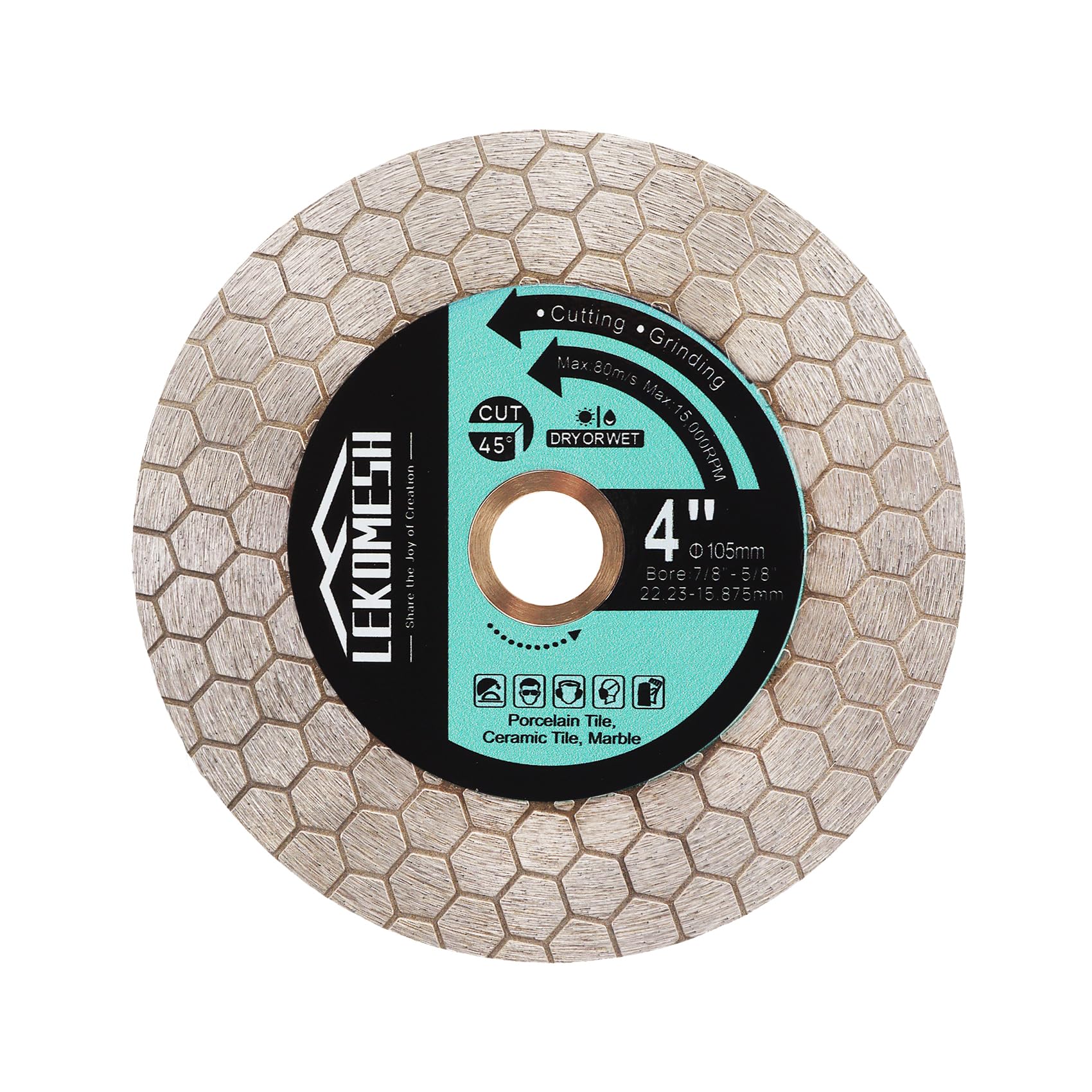 LEKOMESH 105MM Diamond Cutting Disc - Tile Cutting Disc Cutting Wheel Double-sided Diamond Discs for Cutting Grinding Porcelain Ceramic Tile Marble Granite Artificial Stone