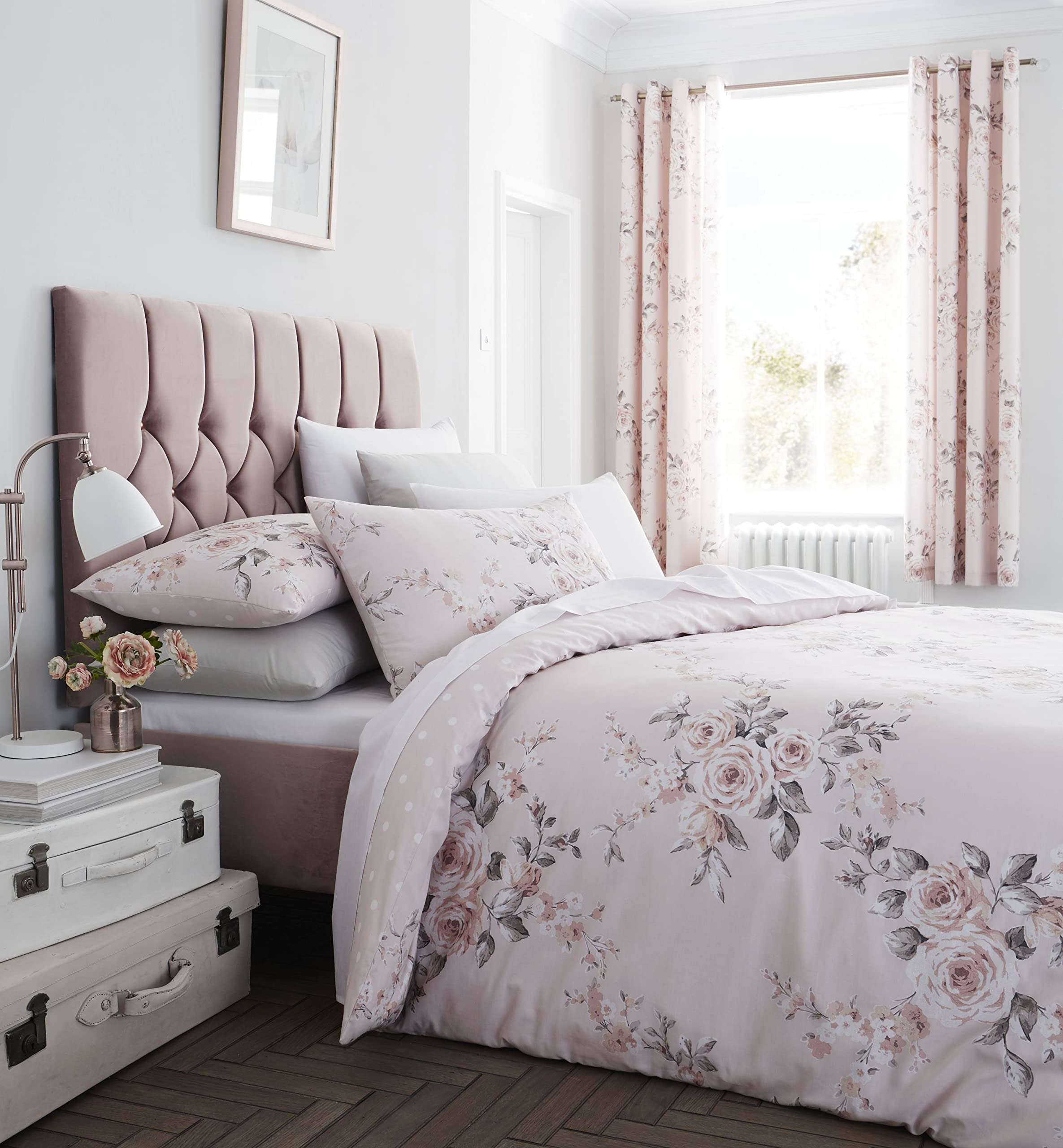 Catherine Lansfield Canterbury Easy Care, Blush, German Small Single Duvet Set