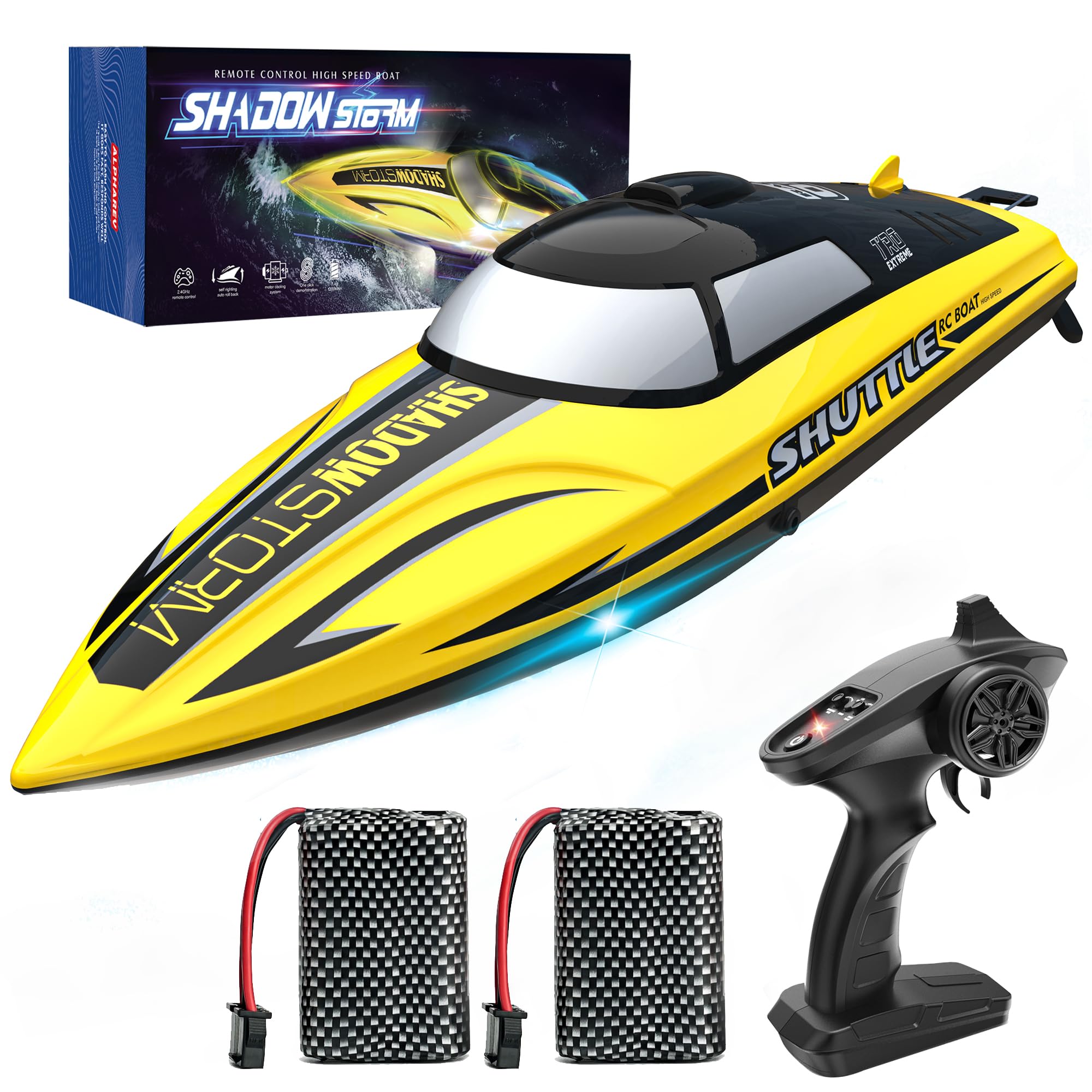Photo 1 of BEZGAR RC Boat - 32+ KPH Fast Remote Control Boat for Pool, Lake & Salt Water, 2.4GHz Speed Boats for Adults & Kids, Summer Water Beach Toys, Birthday Gifts for Boys & Girls Age 8-12 Years Old