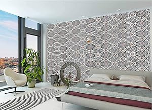 LCGGDB Victorian Wall Stickers Murals,Boho Floral Vintage Paperhanging Wallpaper for Office Livingroom Girls Bedroom Family Wall Decals-78x55 Inch