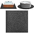 Cheungren 90"X90" Hot Tub Pad, Reusable Above Ground Pool Protector Mat, Large Inflatable Hot Tub Pad Waterproof Slip-Proof Backing Washable Protector Mat for Spa Pool Indoor Outdoor