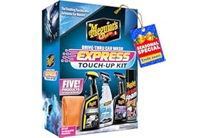 Meguiar's Drive-Thru Car Wash Express Touch-Up Kit - The Perfect Car Detailing Kit for Touching Up After Running Through an Automatic Car Wash or After Washing Your Ride at Home, Clean Inside and Out
