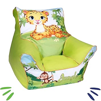 DELSIT universelles Kindersitzsack Kinder Sitzsack Spielzimmer für Jungen und Mädchen DSCHUNGEL Grün