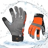 Vgo... 1Pair 5℃/41°F Winter Work Gloves Men, Cold Weather Waterproof Safety Work Gloves,Cold Storage or Freezer Glove