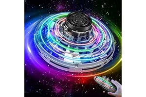 VANTEXI Flying Spinner Mini Drone,Hand Controlled Drone Flying Toy New Fly UFO Magic Flying Fidget Spinner with Lights,Christmas Birthday Gifts for Kids (Acrylonitrile Butadiene Styrene (ABS), Black)