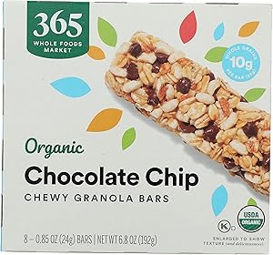 365 by Whole Foods Market, Organic Chocolate Chip Chewy Granola Bars, 8 Count