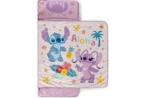 Jay Franco Kids Nap Mat with Embedded Pillow & Blanket – Soft 46"x20" Microfiber Sleeping Bag with Name Tag & Handle for Scho