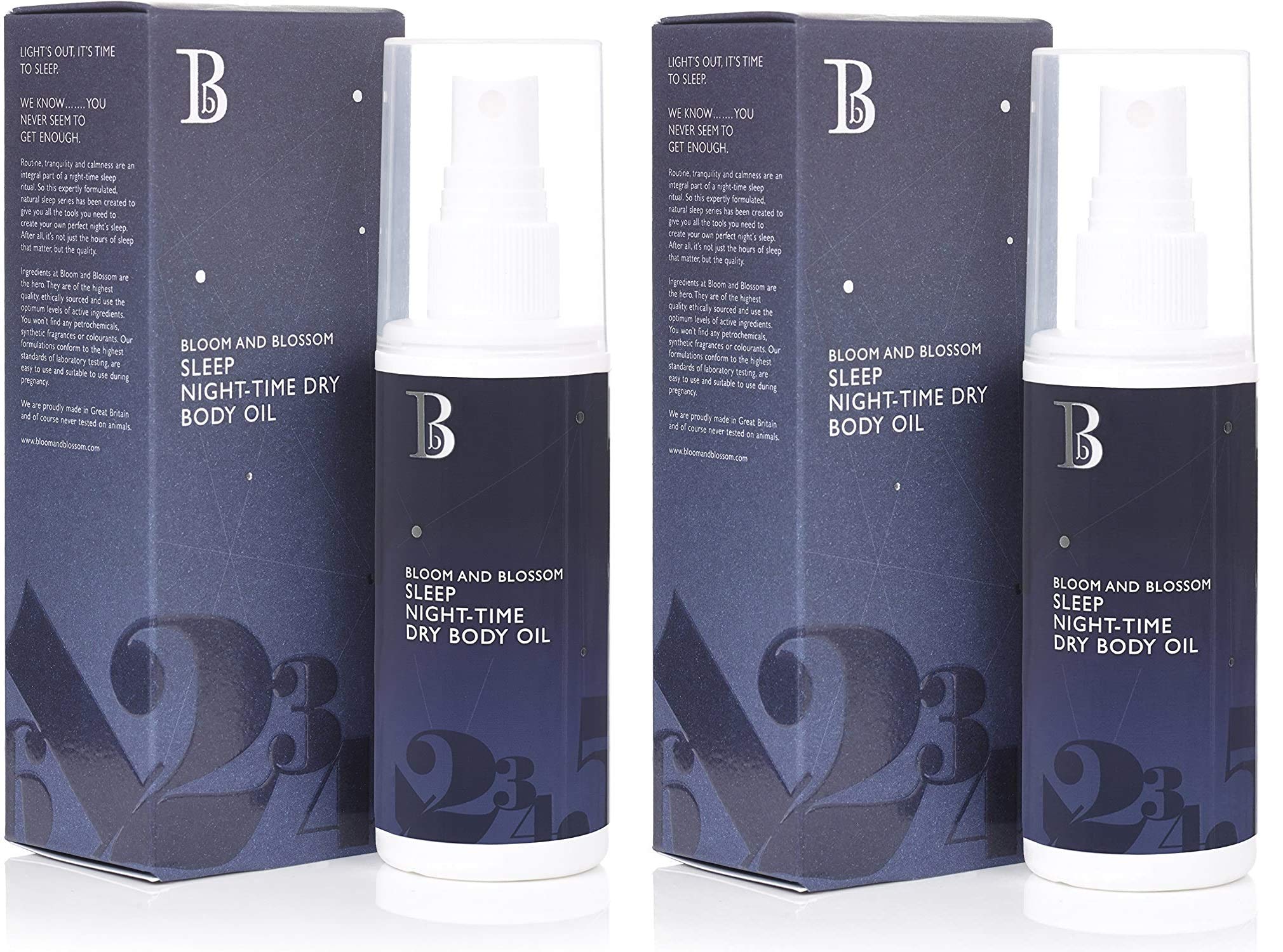 Bloom and Blossom Sleep Night Time Dry Body Oil 100ml 2 Pack