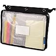Advantus 50904 Expanding Zipper Pouch, 13 x 9 1/4, Clear/Black