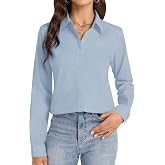 J.VER Button Down Shirts for Women Stretch Collared Long Sleeve Dress Shirt | Business Casual, for Work Office, Meetings, Dinner, Dates, Travel, Leisure, Elegant, Workout, Social Gathering, Commute