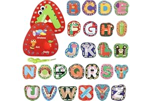 Vodolo 26pcs Lacing Cards,Travel Sewing Kit for Kids,Lacing Letters Sequencing Cards Threading Toy,Double Sided Sewing Cards Fine Motor Skills Threading Learning Toys,Classroom Must Haves Supplies